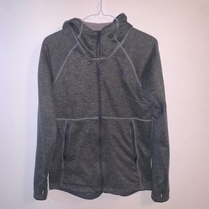 Gray The North Face Full Zip Lightweight Jacket With Hood Size Medium FLAW